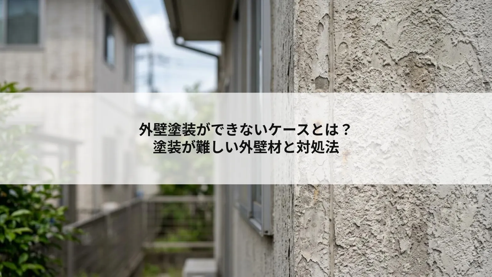 外壁塗装ができないケースとは?塗装が難しい外壁材と対処法を解説